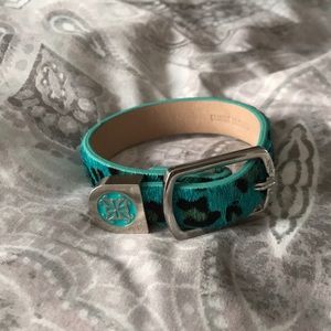 Genuine leather adjustable faux fur bracelet NWOT